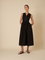 Nobodys Child Black Oak Button Down Midi Dress - Image 3 of 5
