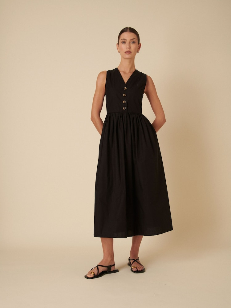 Nobodys Child Black Oak Button Down Midi Dress - Image 4 of 5