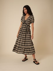 Nobodys Child Black Gingham Tie Front Tessa Dresses - Image 1 of 4