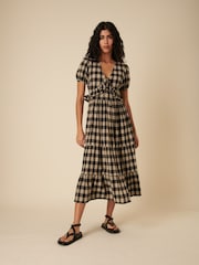 Nobodys Child Black Gingham Tie Front Tessa Dresses - Image 3 of 4