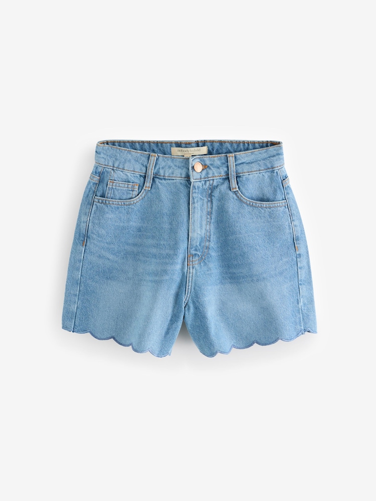 Nobodys Child Blue Denim Scallop Shorts - Image 1 of 1