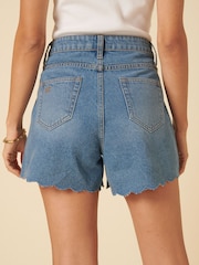 Nobodys Child Blue Denim Scallop Shorts - Image 2 of 6