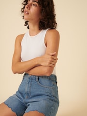 Nobodys Child Blue Denim Scallop Shorts - Image 4 of 6