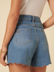Nobodys Child Blue Denim Scallop Shorts - Image 5 of 6