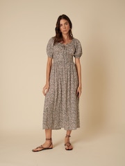 Nobodys Child Cream Geniveve Off The Shoulder Floral Midi Dress - Image 3 of 4