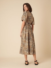 Nobodys Child Brown Scarla Leopard Print Midi Dress - Image 2 of 5