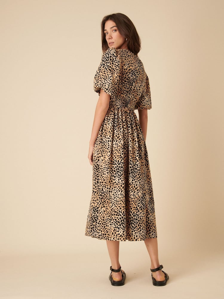 Nobodys Child Brown Scarla Leopard Print Midi Dress - Image 2 of 5