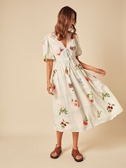 Nobodys Child White Blanca Tiered Ruffle Floral Dress - Image 3 of 4