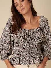 Nobodys Child Cream Blanca Tiered Ruffle Floral Blouses - Image 1 of 5