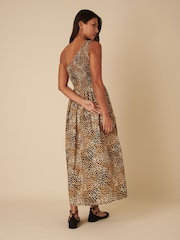 Nobodys Child Brown Georgia Midaxi One Shoulder Hattie Leopard Print Dress - Image 2 of 5