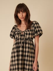 Nobodys Child Black Joanna Large Mono Gingham Mini Dress - Image 2 of 4