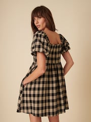 Nobodys Child Black Joanna Large Mono Gingham Mini Dress - Image 3 of 4