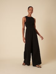 Nobodys Child Black RuthTie Back Wide Leg Jumpsuit - Image 1 of 5