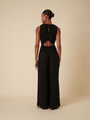 Nobodys Child Black RuthTie Back Wide Leg Jumpsuit - Image 4 of 5