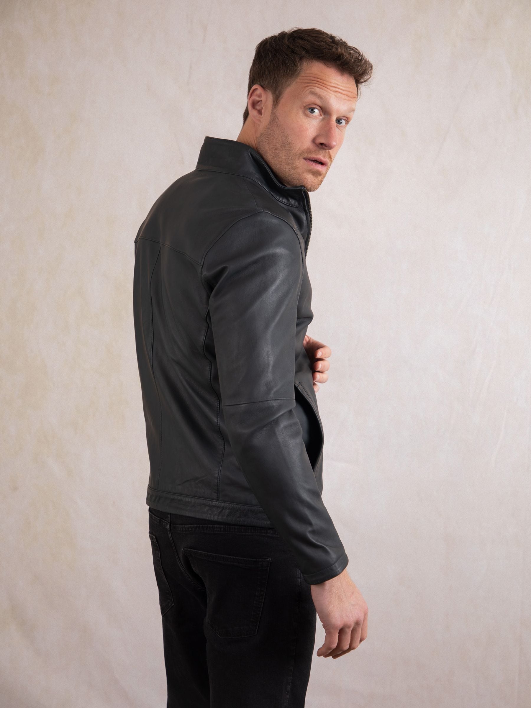 North Man 、AMOMENTO Synthetic Leather AMOMENTO Zip Faux-Leather Jacket - Black | Garmentory