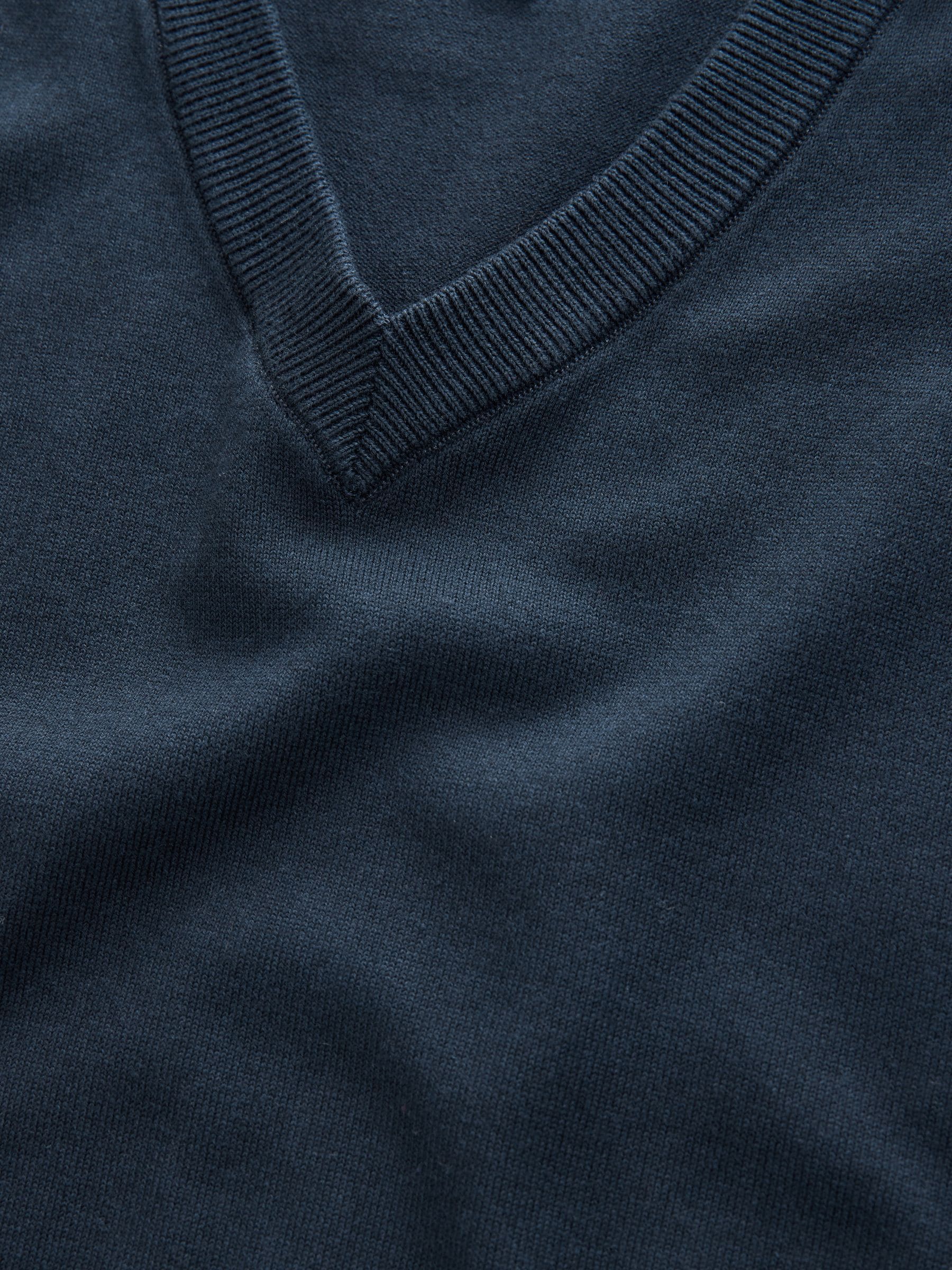 Buy Navy Blue V-Neck Cotton Rich Long Sleeve Jumper from Next