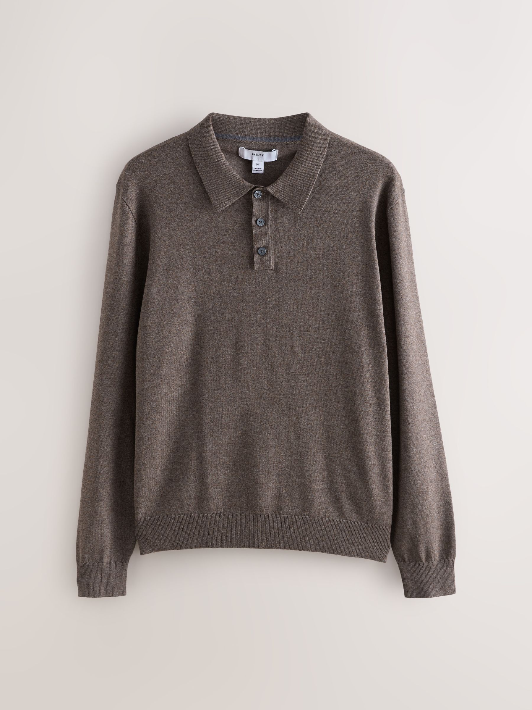 トップス STONE  19SS Cotton Jersey Polo-XL Buy Dark Stone Regular Fit Cotton Rich Long Sleeve Knitted Polo