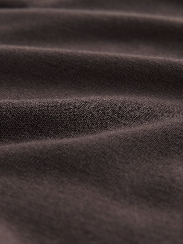 Brown Regular Fit Cotton Rich Long Sleeve Knitted Polo Shirt - Image 7 of 7