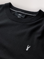 Black Stag Logo Regular Fit Cotton Rich Crew Neck Jumper - Image 6 of 7