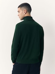 Dark Green Regular Fit Cotton Rich Roll Neck Jumper - Image 3 of 7