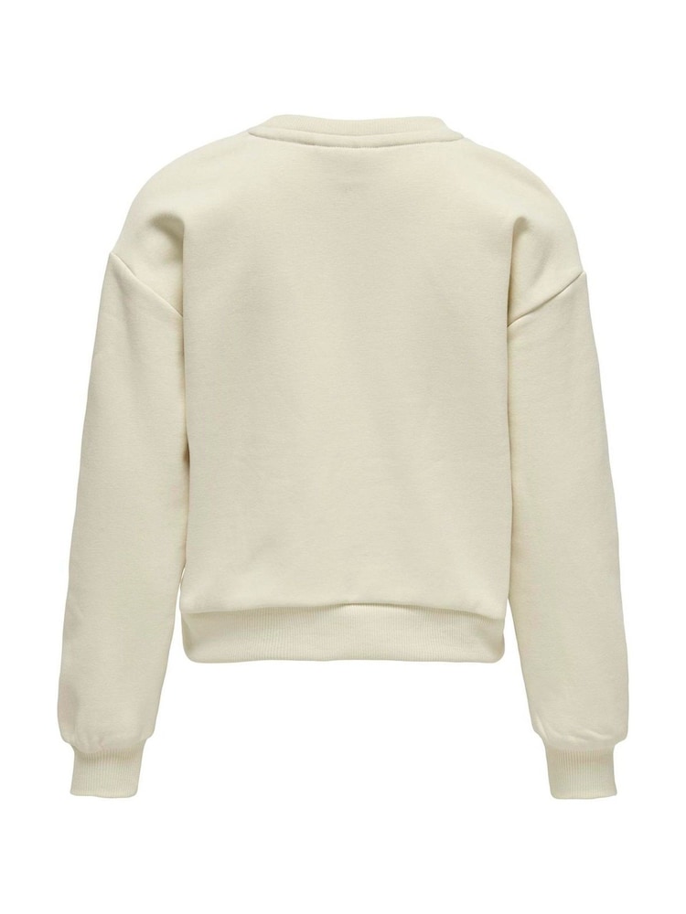 ONLY KIDS Cream Graphic Logo Love Sweatshirt - Image 2 of 3
