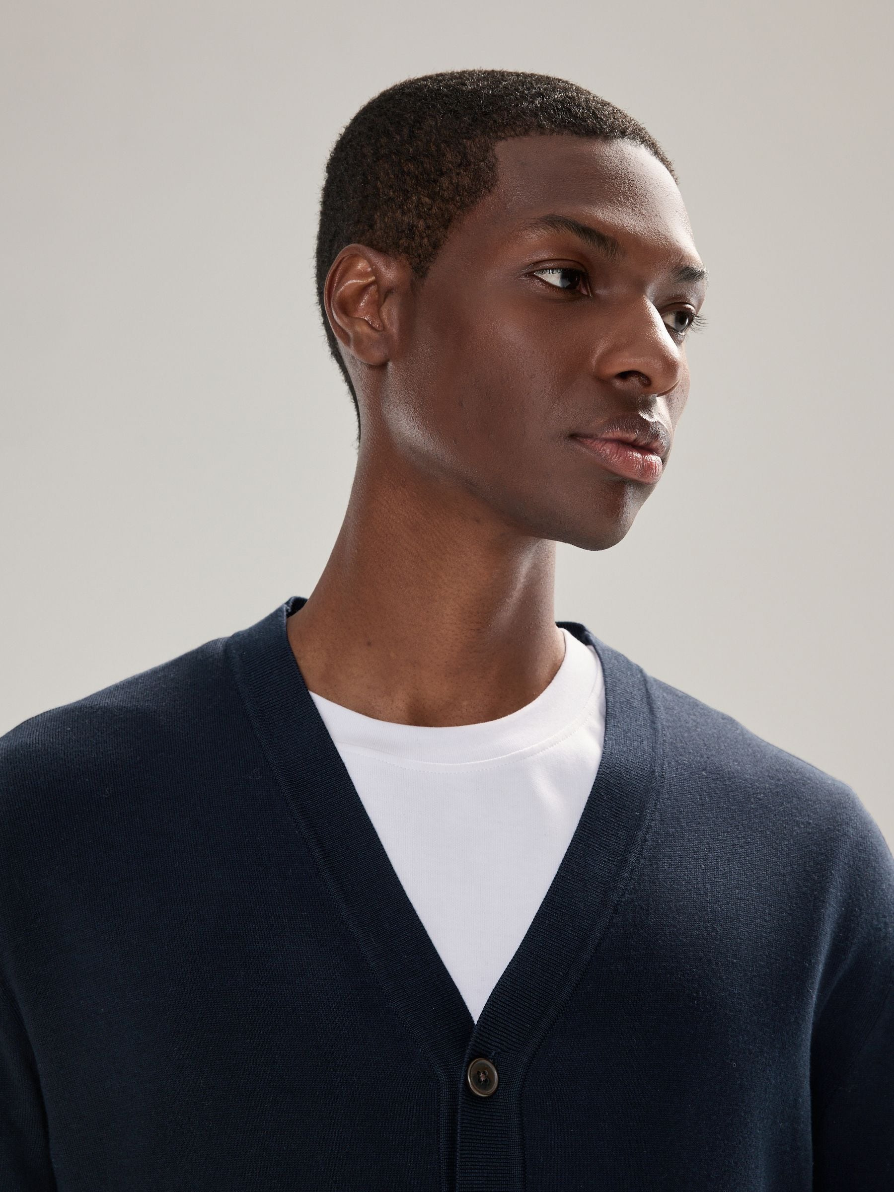 Buy Navy Blue Regular Fit Cotton Rich Cardigan from Next Canada