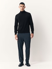 Black Regular Fit Cotton Rich Roll Neck Jumper - Image 3 of 7