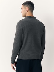 Charcoal Grey Plain Regular Fit Cotton Rich Crew Neck Jumper - Image 2 of 7