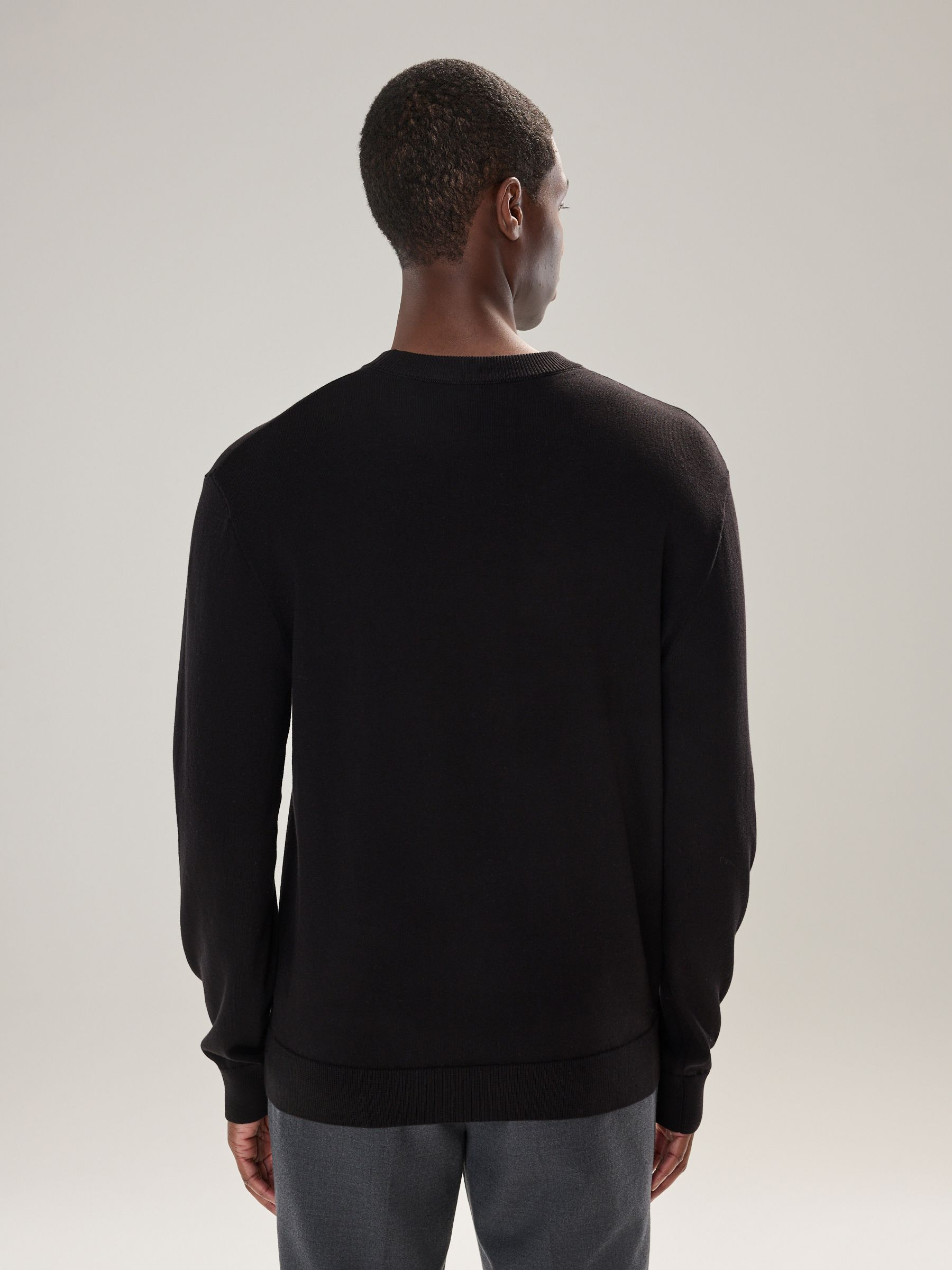 Buy Black Plain Regular Fit Cotton Rich Crew Neck Jumper from Next