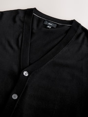 Black Regular Fit Cotton Rich Cardigan - Image 3 of 3