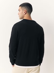 Preto - Cardigan de algodão rico em corte regular - Imagem 4 de 8