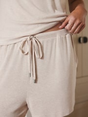 Oatmeal - Pijama de conjunto de pantalones cortos y camiseta sin mangas de canalé - Imagen 5 de 9