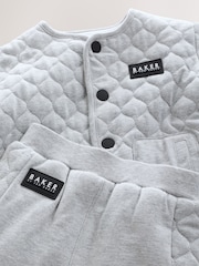 Baker by Ted Baker Grey Quilted Jacket T-Shirt And Joggers Set - Image 9 of 9