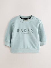 Baker by Ted Baker Stone/Green Gilet Sweatshirt and Joggers Set - Image 3 of 15