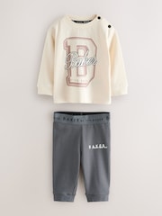 Baker by Ted Baker 2 Pack Stone/Charcoal/Green/Khaki T-Shirts and Leggings Set - Image 2 of 9