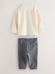 Baker by Ted Baker 2 Pack Stone/Charcoal/Green/Khaki T-Shirts and Leggings Set - Image 4 of 9
