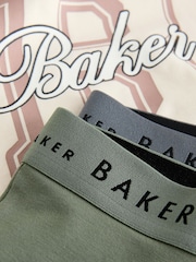 Baker by Ted Baker 2 Pack Stone/Charcoal/Green/Khaki T-Shirts and Leggings Set - Image 8 of 9
