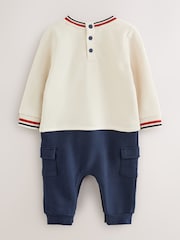 Baker by Ted Baker Stone Navy Red Varsity Romper - Image 2 of 10