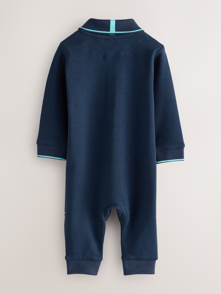 Baker by Ted Baker Navy Long Sleeve Graphic Romper - Image 2 of 5