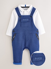 Baker by Ted Baker Navy Dungarees and Polo Shirt Set - Image 1 of 5