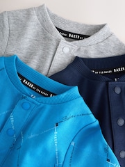 Baker by Ted Baker Baker by Ted Baker Navy Blue and Grey Sleepsuits 3 Pack - Bild 6 von 15
