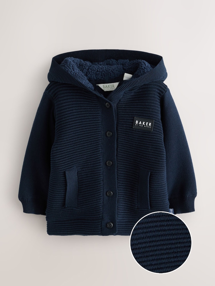 Baker by Ted Baker Navy Knitted Jacket - Image 1 of 5