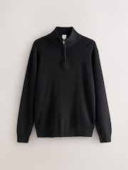 Schwarz/Marineblau - Regular Fit Premium Quarter Zip Jumpers 2 Pack - Bild 9 von 13