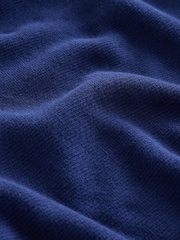 Cobalt Blue Plain Regular Fit Premium Quarter Zip Jumper - Image 6 of 7