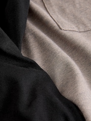 Neutral/Black Short Sleeve Jersey Pyjamas Set - Image 10 of 11