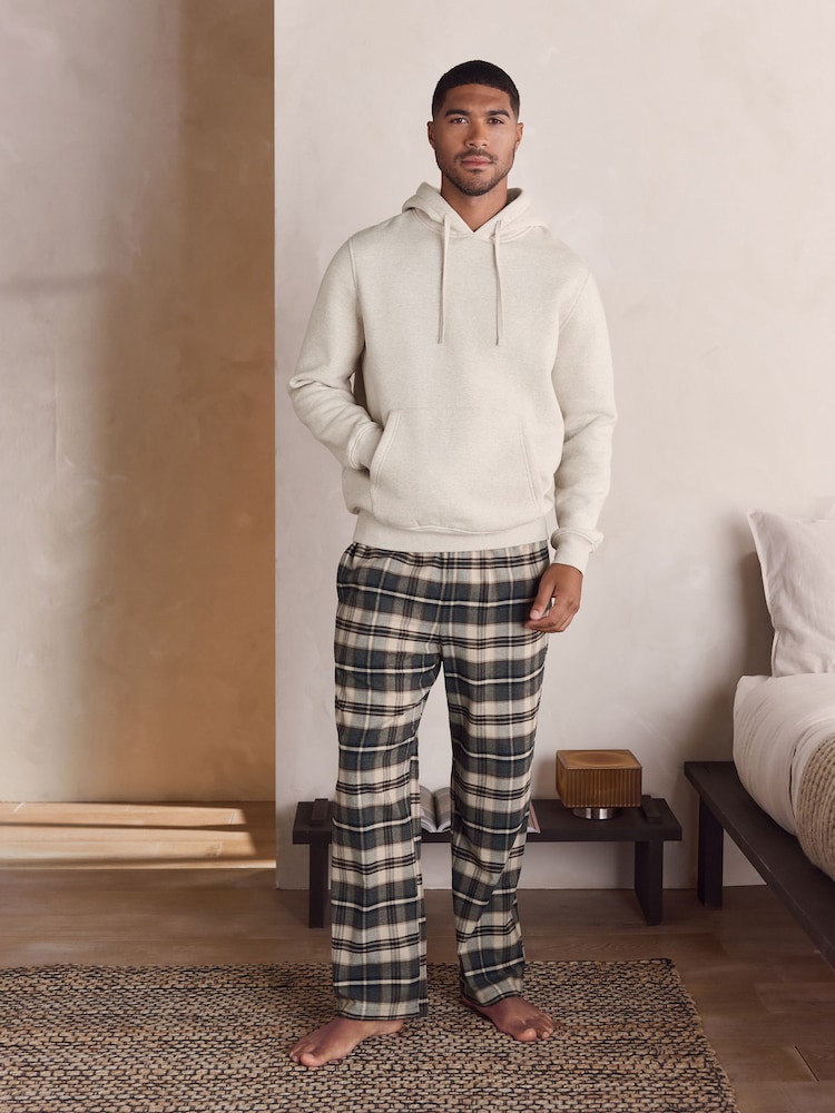 Neutral Check Bottoms Long Sleeve Hoodies Set - Image 1 of 12
