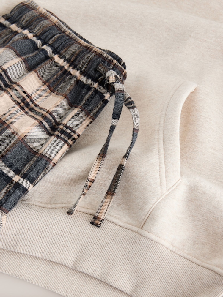 Neutral Check Bottoms Long Sleeve Hoodies Set - Image 12 of 12