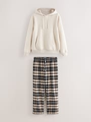 Neutral Check Bottoms Long Sleeve Hoodies Set - Image 8 of 12