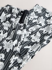 Black Halloween Ghost Stripe Jersey Long Pyjama Bottoms - Image 8 of 8