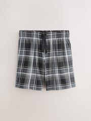 Black/Navy Blue Check Short Sleeve Jersey Pyjamas Set 2 Pack - Image 8 of 8